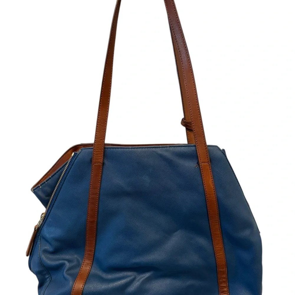 Fossil Blue travel‎ Tote with Brown Straps